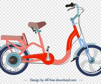 Bicycle Icon Red Modern Design Curved Decor
