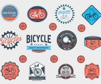 Sepeda Label Dan Logo Set Dalam Gaya Vintage