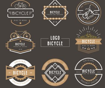 Etichette Biciclette Modelli Classiche Forme Scure