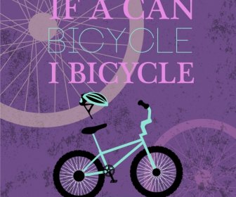 Bicycle Promotion Banner Violet Grunge Decoration