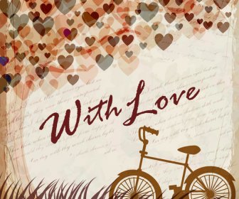 велосипедов под дерево романтический фон сердца