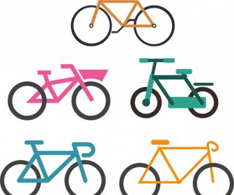 자전거 컬렉션 흰색 바탕에 다양 한 유형의 격리
