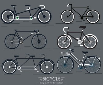 자전거 아이콘 평면 도형 스케치