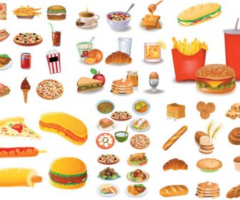 Coleções De ícones Do Alimento Grande Pequeno-almoço