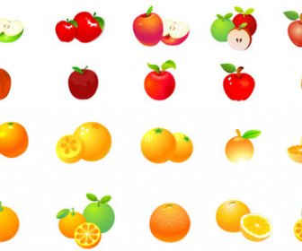 Big Group Of Different Fruit Vector