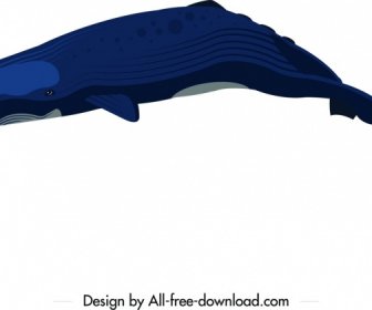 Esboço De Desenho Animado Colorido ícone Grande Baleia
