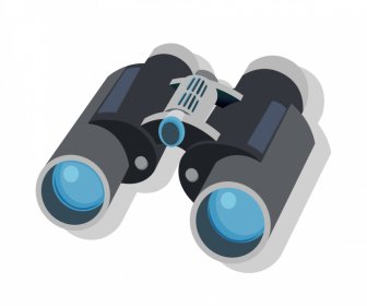 Binoculars Icon Symmetrical  Outline