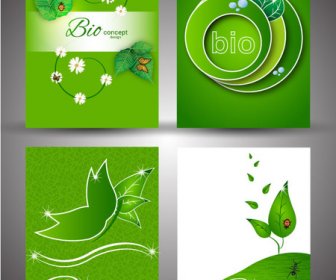 Design Concept Bio Définit Avec Fond De Couleur Verte