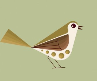 Burung Latar Belakang Sparrow Kecil Yang Lucu Ikon Klasik Datar