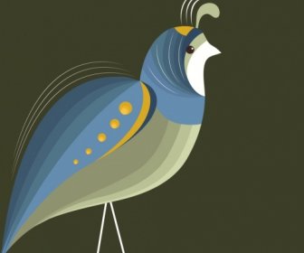 Bird Background Peafowl Icon Sketch Dark Classical Decor