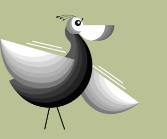 鳥背景ペリカン アイコン色古典的なスケッチ