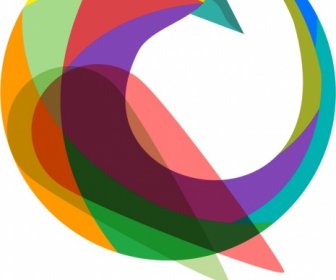 Création De Courbes Colorées D’oiseaux Logo Design