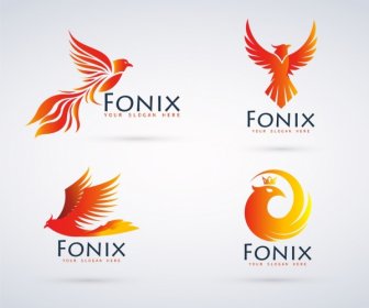 Uccello Logo Serie Phoenix Icona Giallo Design
