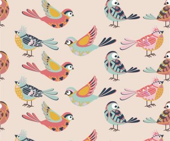 Birds Illustration On Repeat Pattern