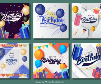 Birthday Background Templates Colorful Evenful Balloon Gift Decor