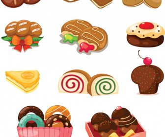 Biscuits And Cakes Set Vector