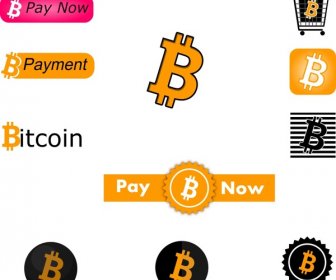 Bitcoin ボタンとアイコン