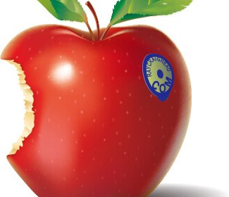 Bite Of Red Apple Vector Graphic
