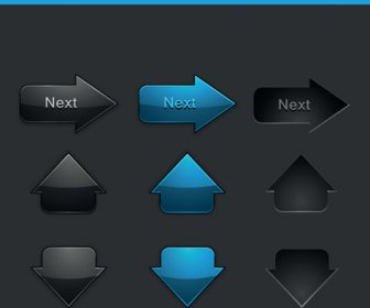 черный и синий веб кнопку Векторный набор