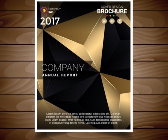 Schwarz Und Gold Abstrakte Dreiecke Broschüre Design-Vorlage