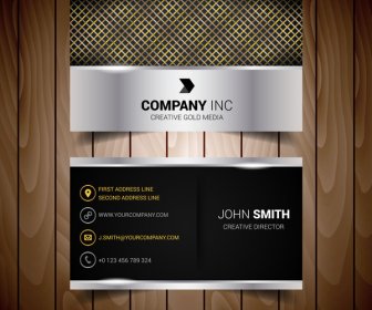 Black And Golden Abstract Business Card