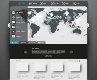 Black And Gray Style Web Template Vector