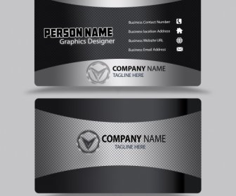 Black And Silver Color Business Card Design Template Psd