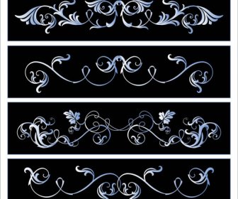 Black And White Floral Border Vector