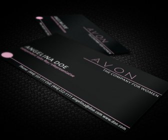 Чёрный шаблон визитной карточки Avon
