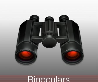 Black Binoculars Realistic Vector Illustration