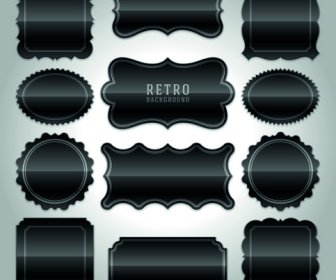 kosong label hitam vektor grafis