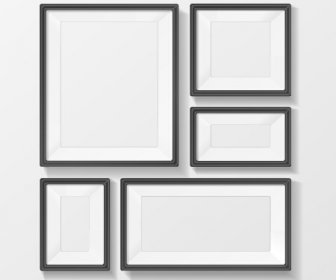 Schwarzen Rand Foto Frame Vektor-set