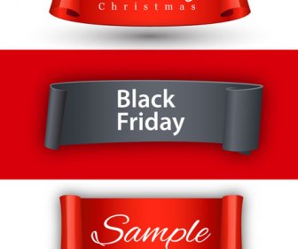 Black Friday Banner Design On Christmas Background