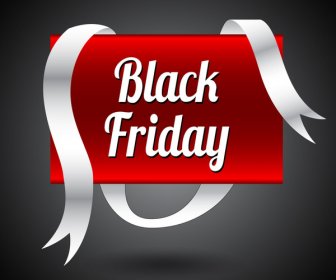 Black Friday Banner With White And Red Color