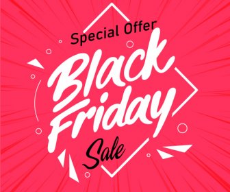 Black Friday Poster Dynamic Red White Texts Décor