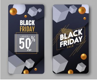 Black Friday Sale Poster Dynamic 3d Geometrical Shapes