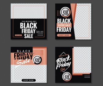 Black Friday Sale Posters Elegant Checkered Contrast Decor