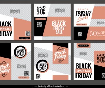 black friday sales leaflets modern abstract checkered decor