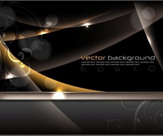 Negro Brillante Y Gloden Elementos Vector Backgrounds