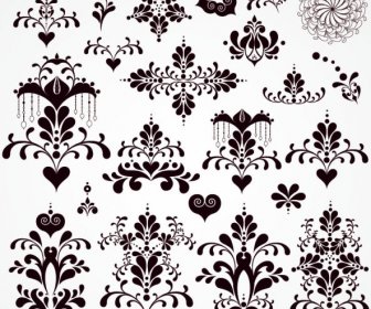 Black Seamless Lace And Ornaments Vector