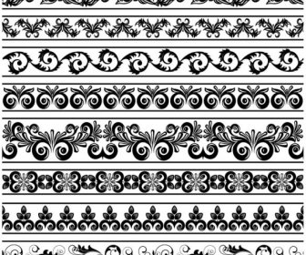 Black Seamless Lace And Ornaments Vector