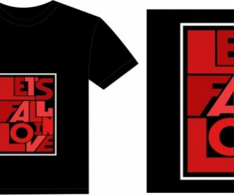 Schwarzes T-shirt Design Liebe Worte Dekoration Rechteckigen Rahmen