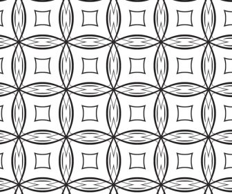 Diseño De Patrón Blanco Negro Con Rondas Simétricos