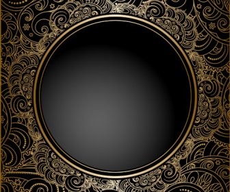 hitam dengan latar belakang vintage emas seni vektor