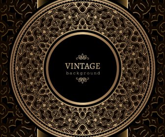 hitam dengan latar belakang vintage emas seni vektor