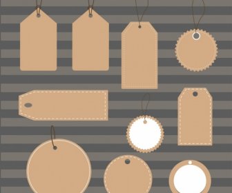 Blank Tags Collection Various Shapes Ornament