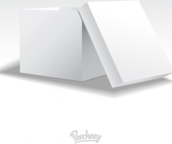 Blank White Opened Cardboard Box Template