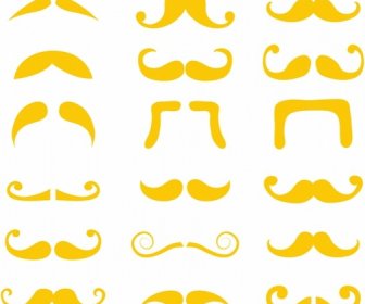 blond moustache or mustache vector set