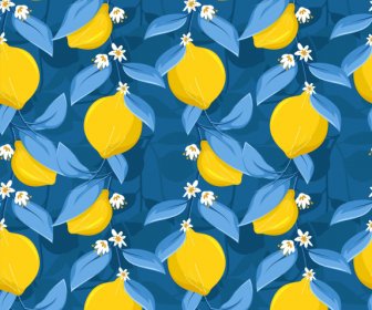 Blooming Lemon Background Colorful Classic Design