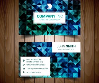 Blue And Green Abstract Corporate Business Card